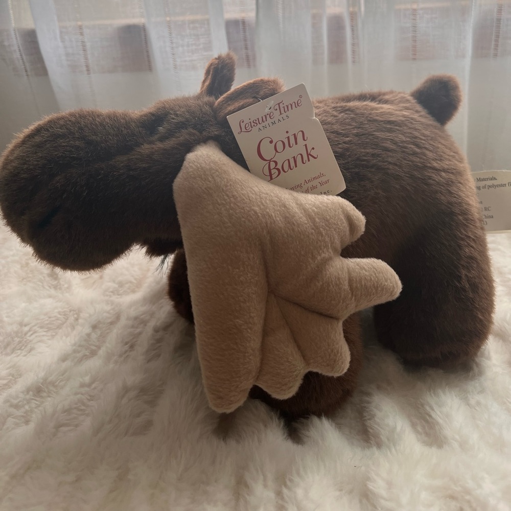 Stuffed animal mosse piggy bank!